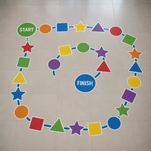 Shapes and Stars Activity Trail Floor Sticker