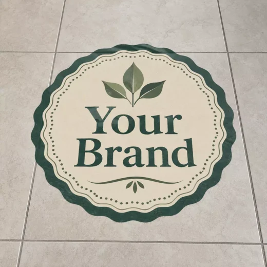 Botanical Green Personalized Logo Floor Sticker