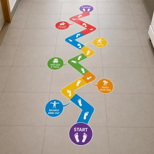 Colourful Zigzag Activity Trail Floor Game Sticker