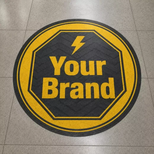 Yellow Lightning Branded Floor Sticker