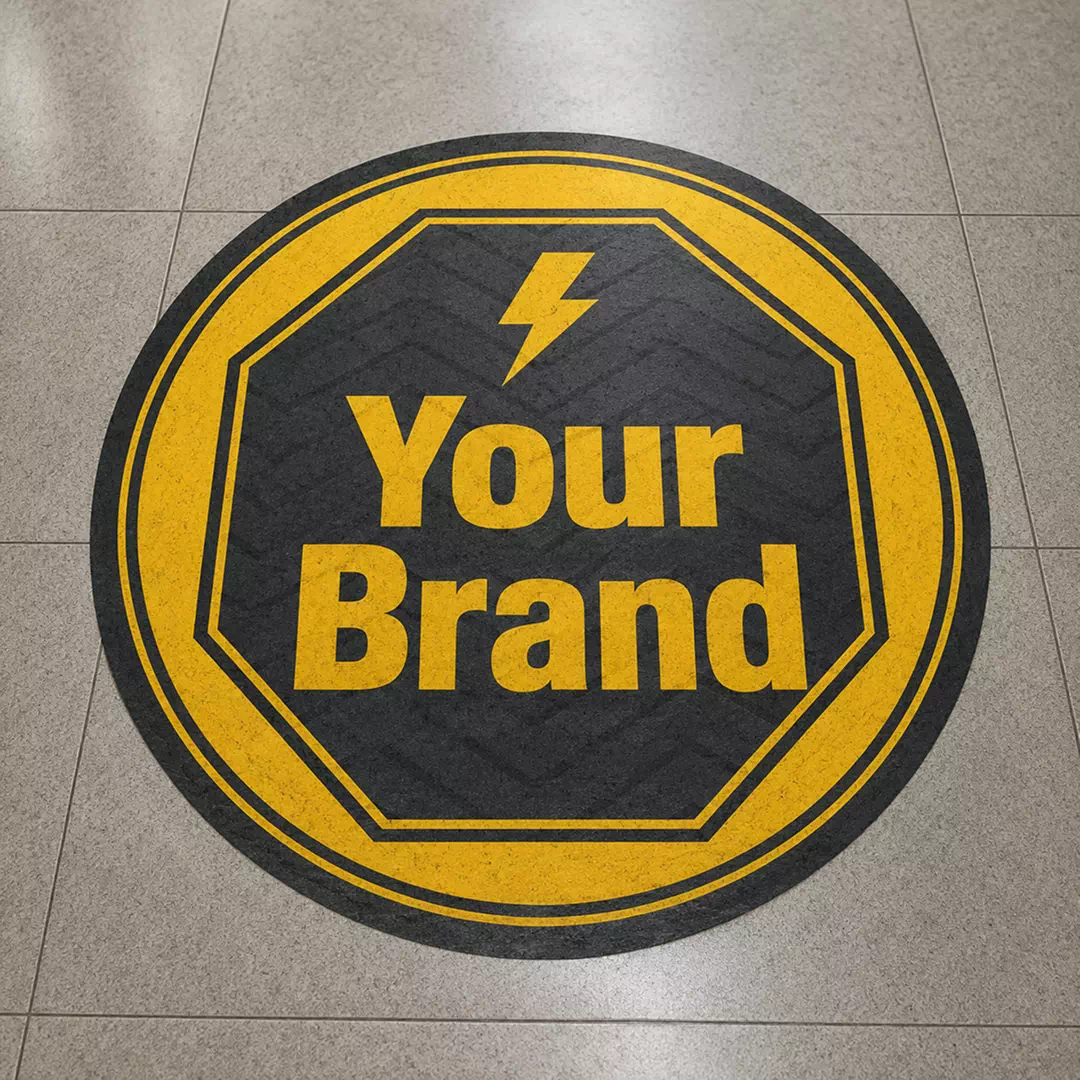 Yellow Lightning Branded Floor Sticker