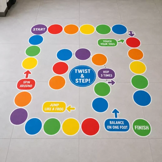 Twist and Step Colour Dots Floor Game Sticker