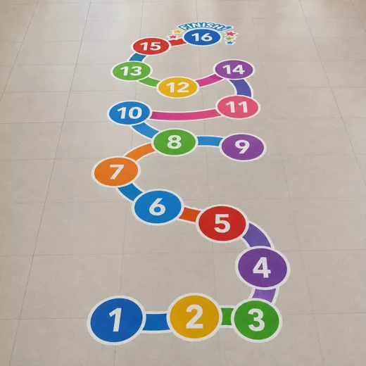 Number Circle Hopscotch Floor Game Sticker