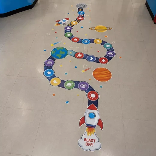 Colourful Number Path Kids Floor Game Sticker