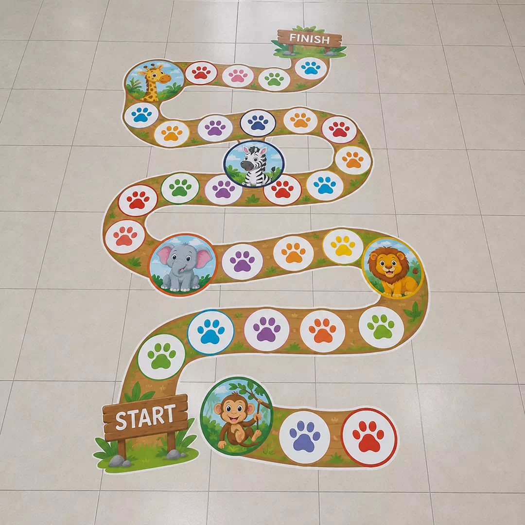 Animal Paw Trail Kids Floor Game Sticker