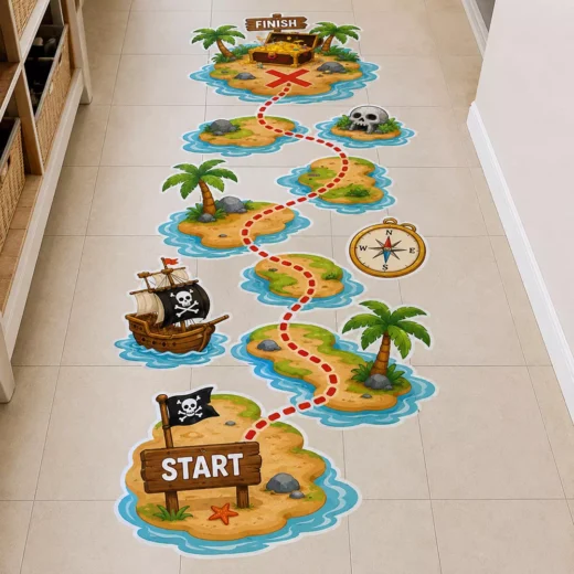 Pirate Treasure Trail Kids Floor Game Sticker