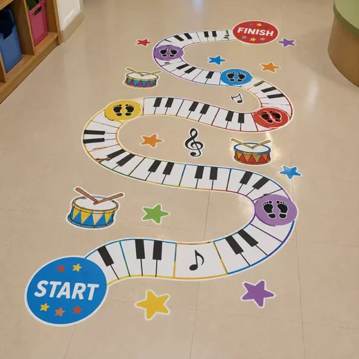 Musical Notes Path Kids Floor Game Sticker