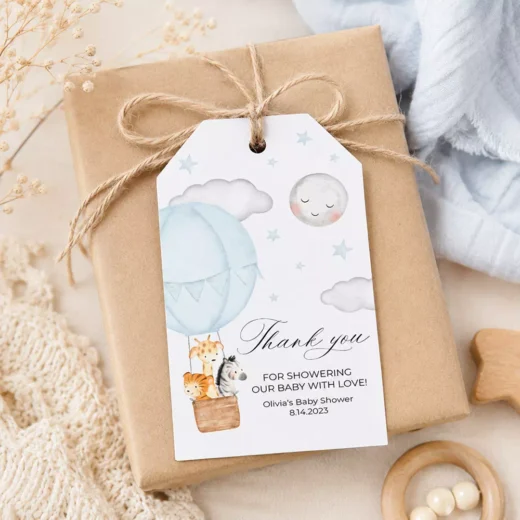 Moon and Cloud Baby Shower Thank You Balloon Tags