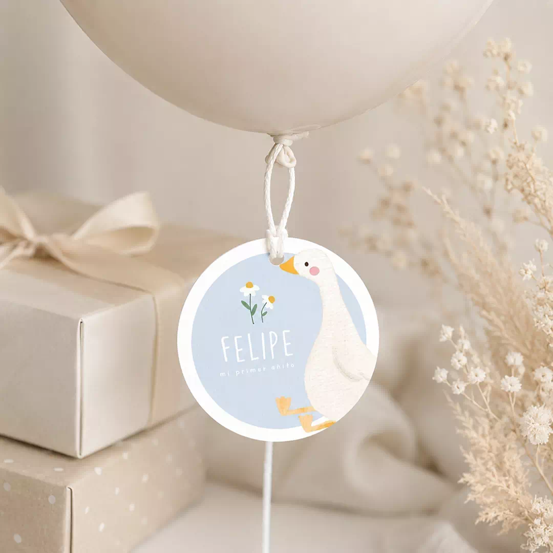 Moon and Stars Personalized Round Balloon Tags - Image 3