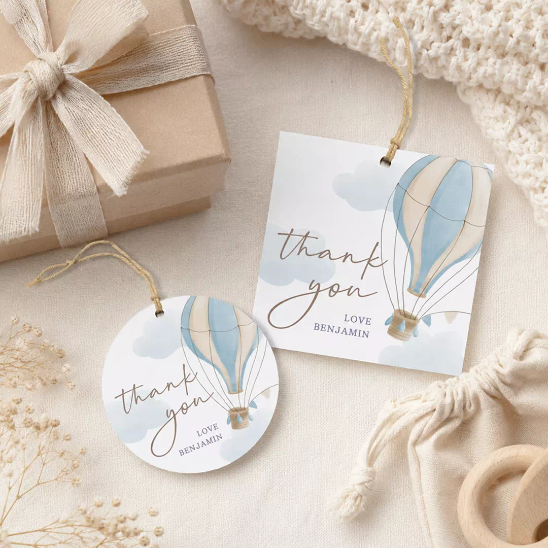 Blue Watercolour Thank You Balloon Tags - Image 4