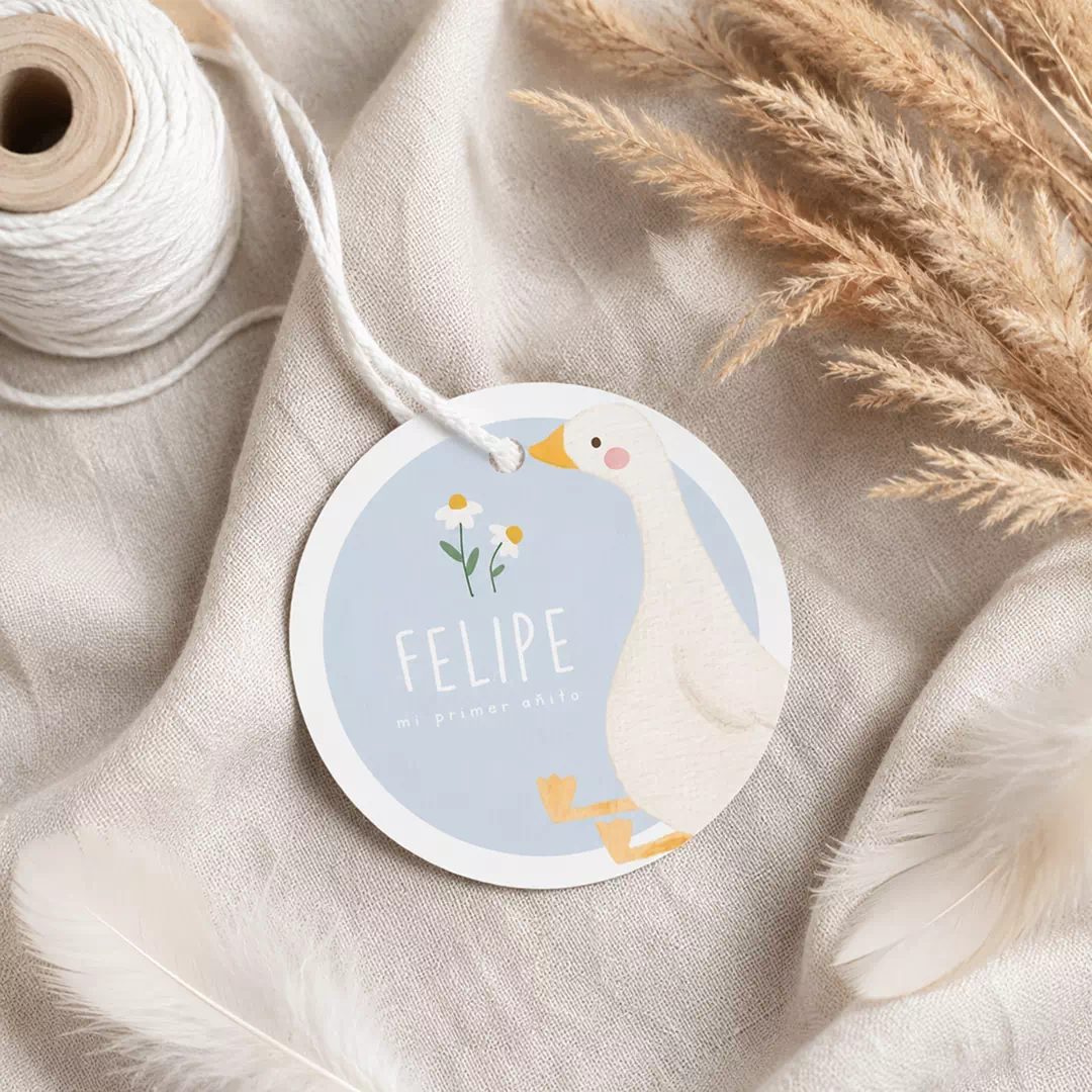 Moon and Stars Personalized Round Balloon Tags