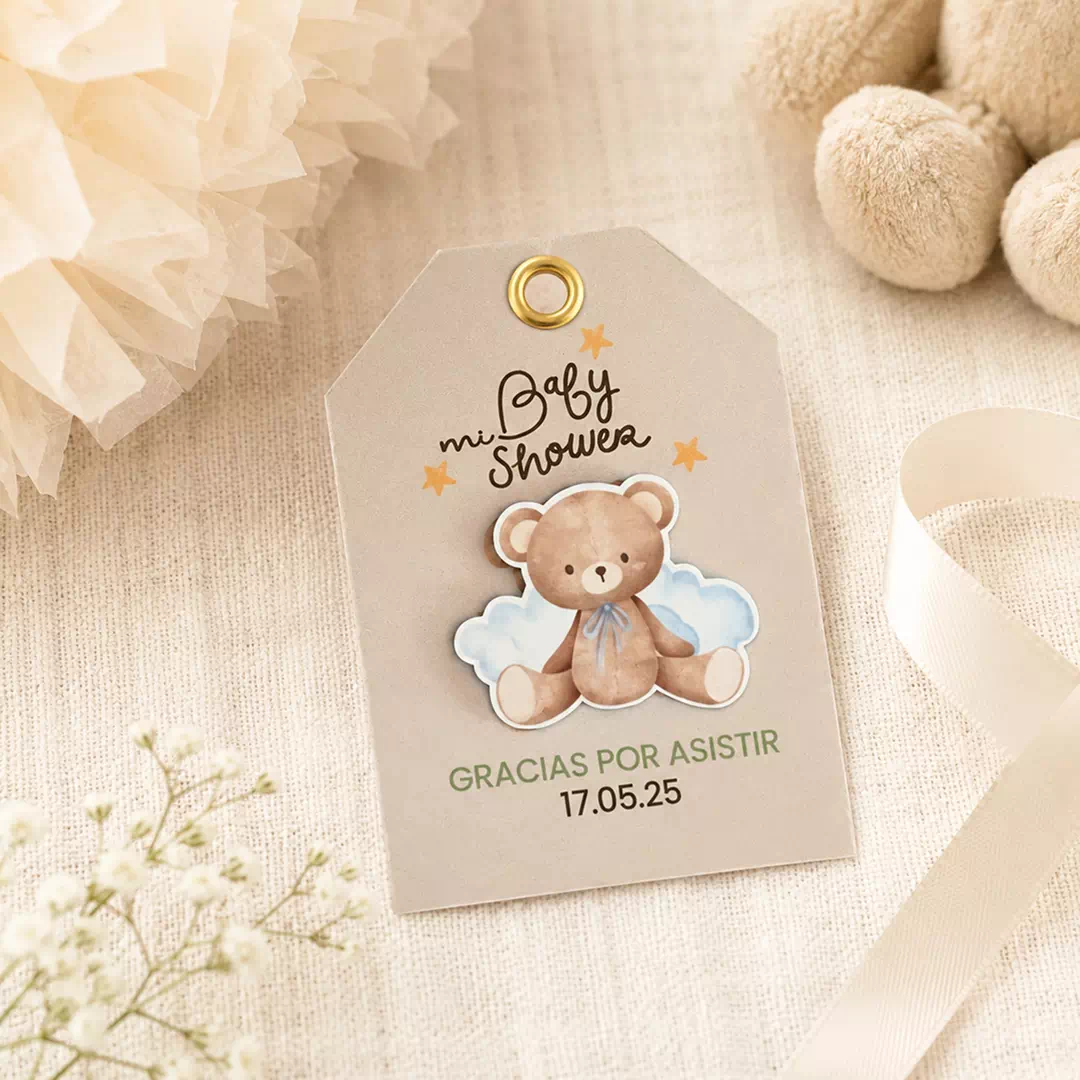 Teddy Bear Baby Shower Thank You Balloon Tags - Image 2