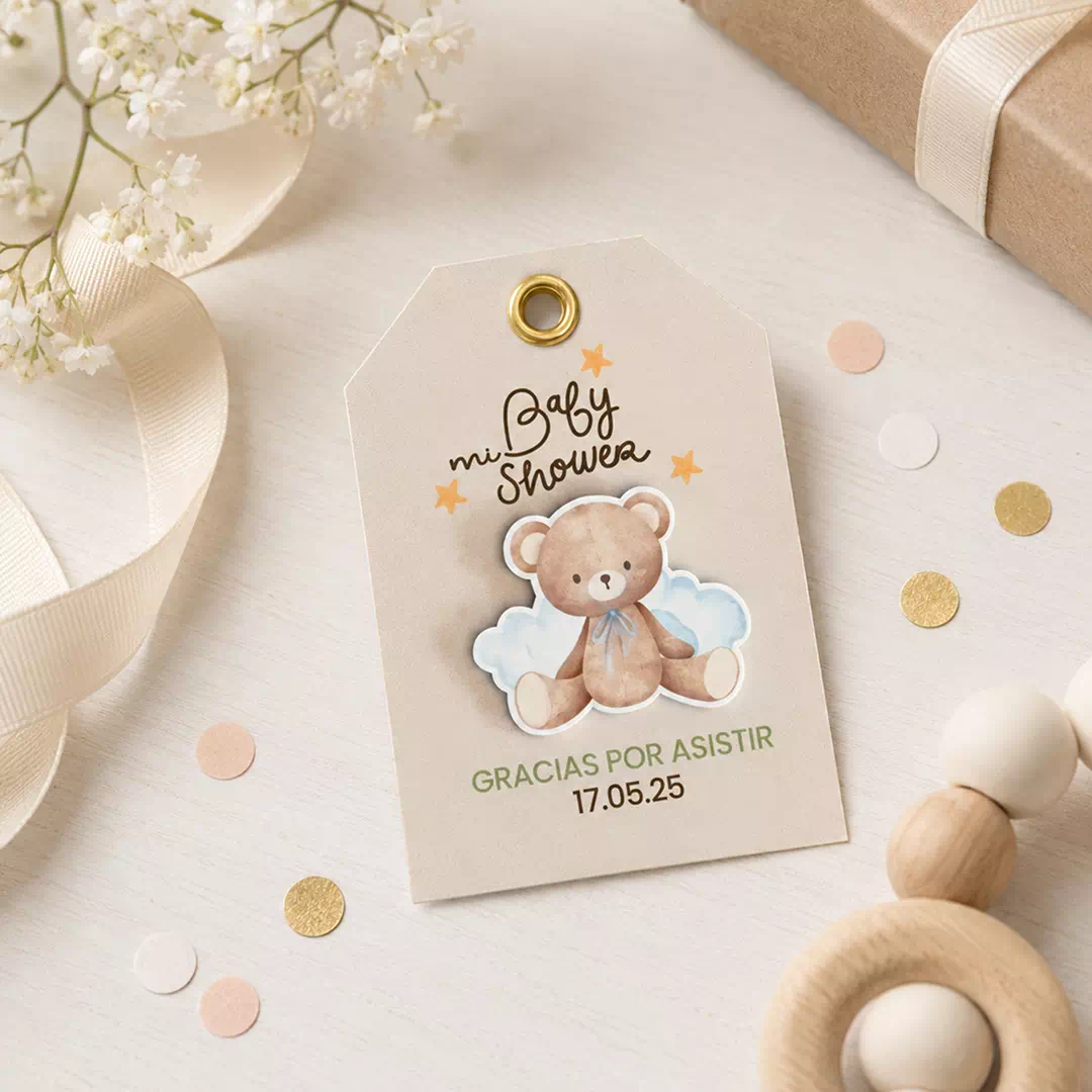 Teddy Bear Baby Shower Thank You Balloon Tags