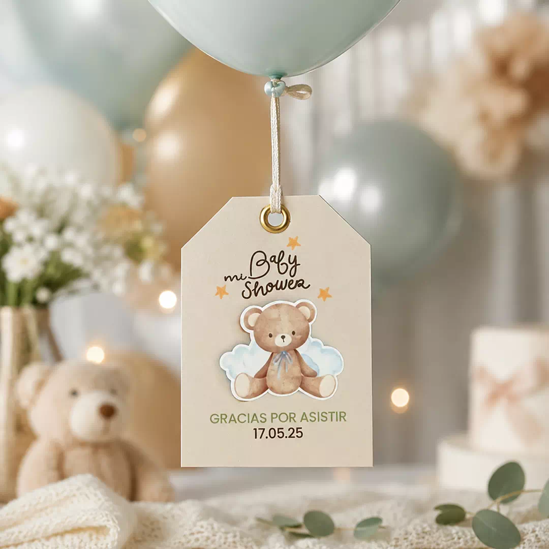 Teddy Bear Baby Shower Thank You Balloon Tags - Image 4