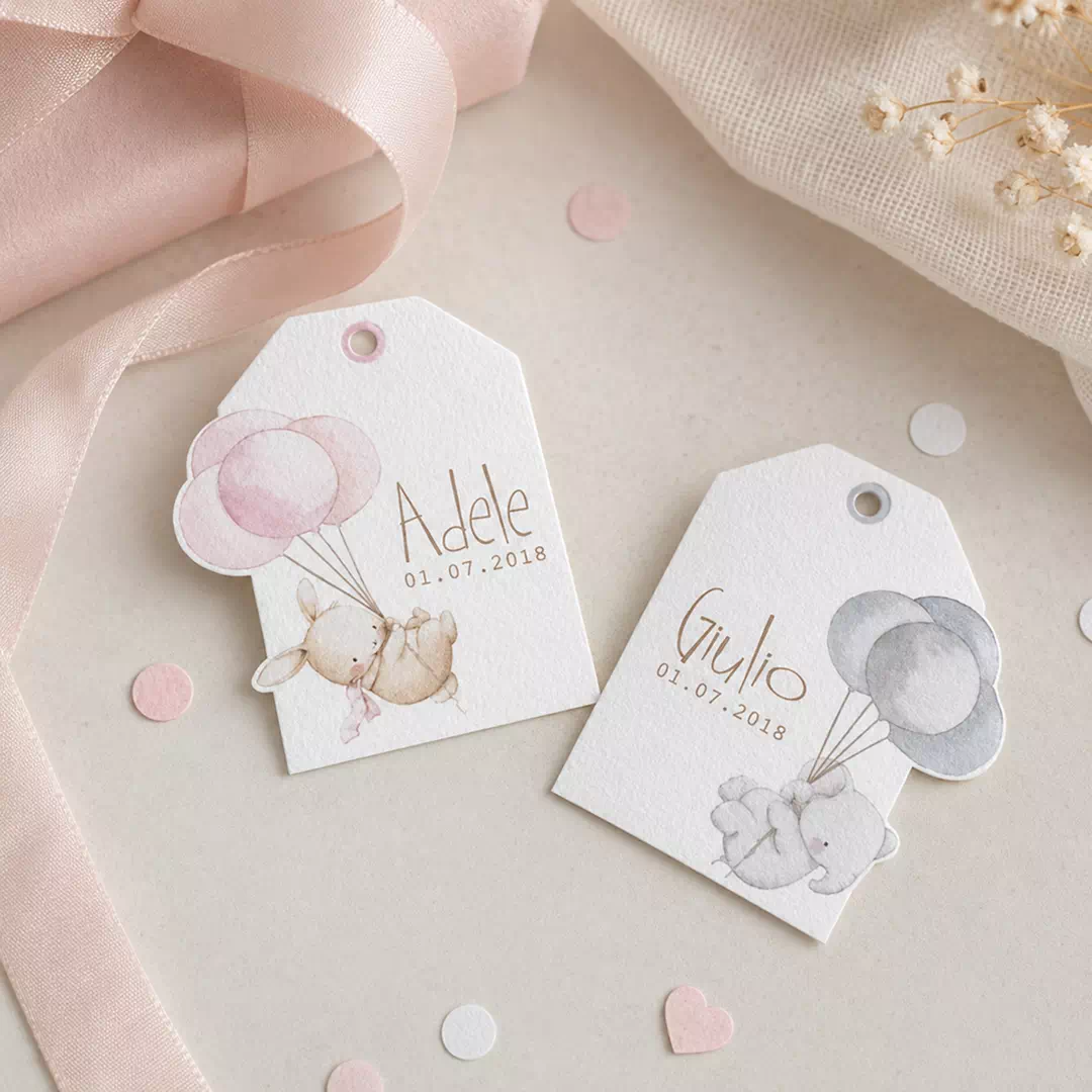 Pastel Baby Name Personalized Balloon Tags - Image 2