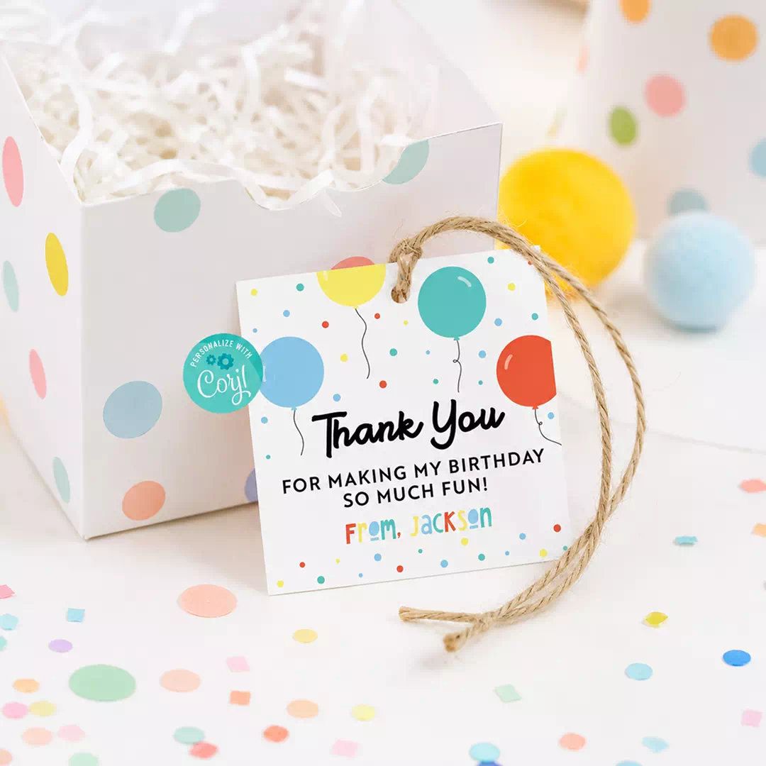 Circus Thank You Balloon Tags - Image 2