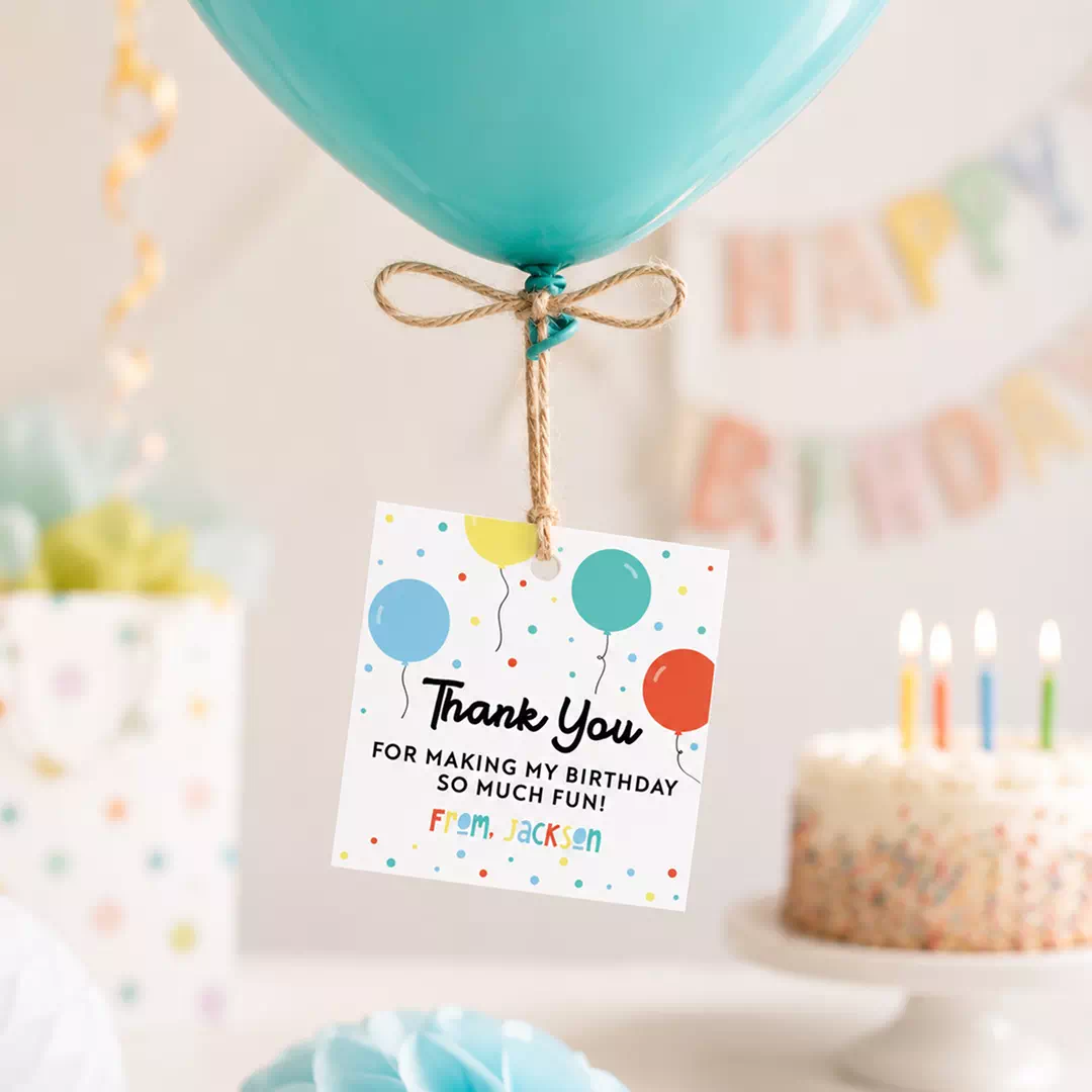 Circus Thank You Balloon Tags