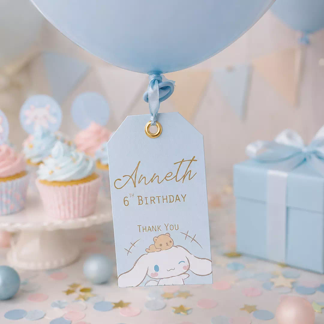 Blue Teddy Bear Birthday Balloon Tags - Image 3
