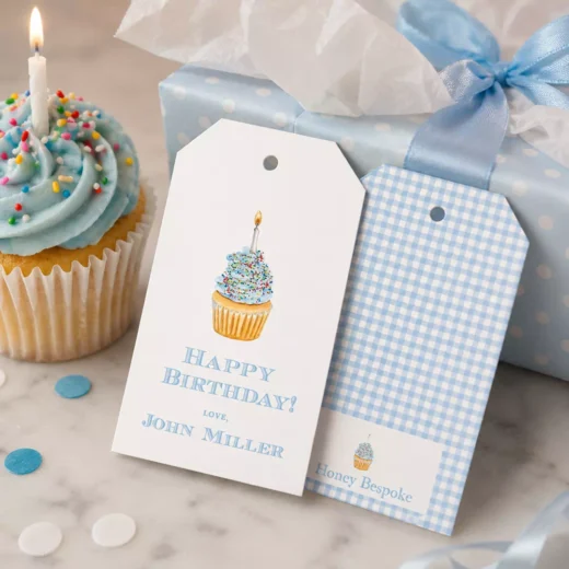 Cupcake Happy Birthday Balloon Tags