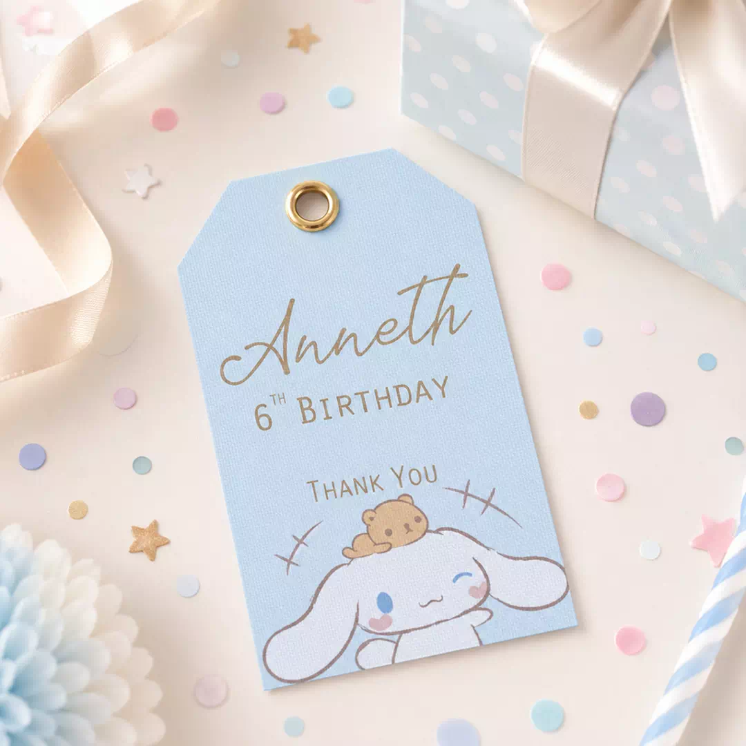 Blue Teddy Bear Birthday Balloon Tags - Image 4