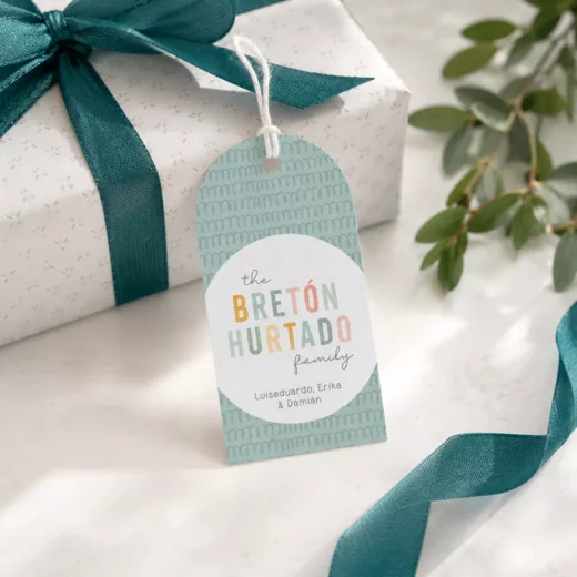 Mint Hot Air Balloon Birthday Tags