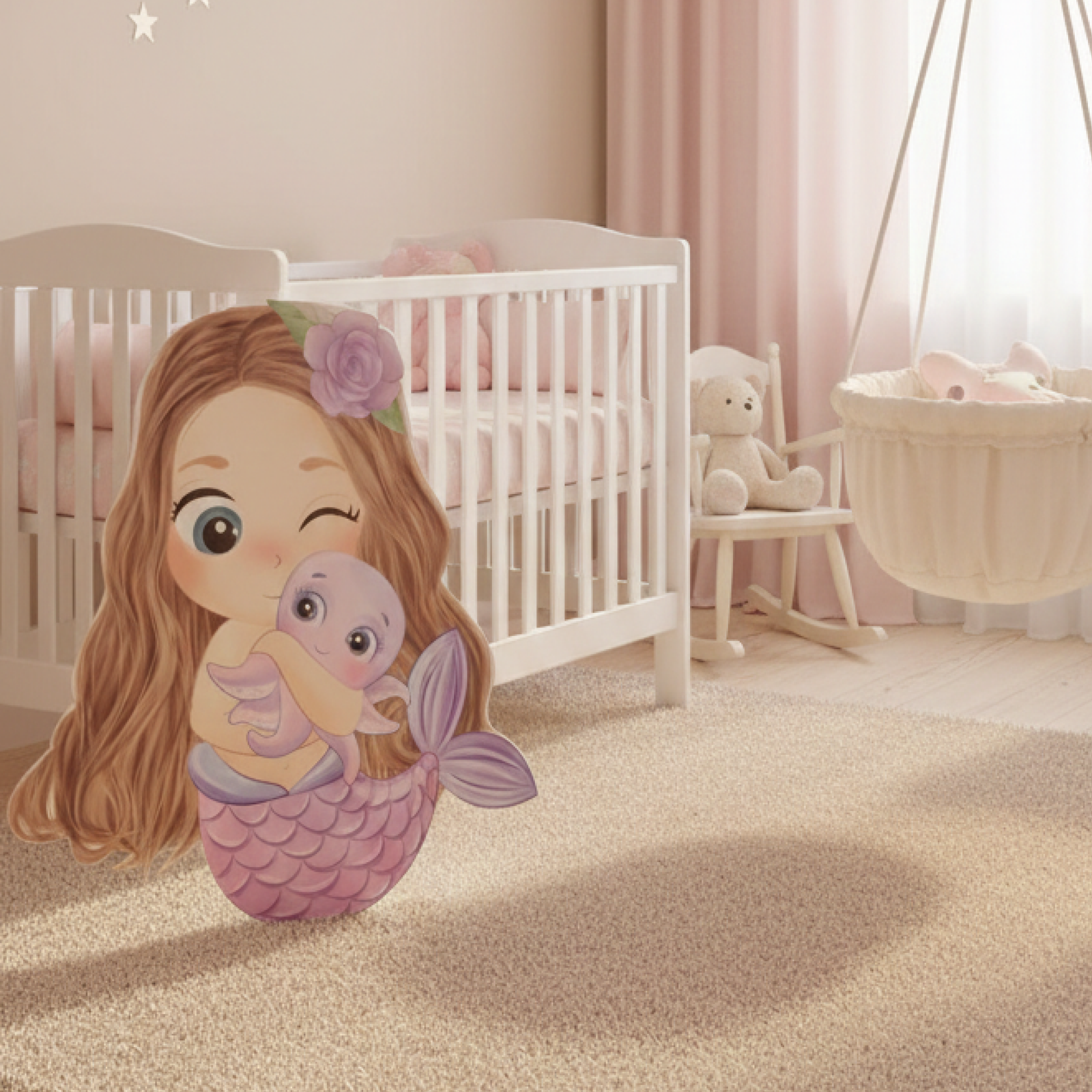 Cute Mermaid Baby Character Cutout for Under-the-Sea Parties - Image 2