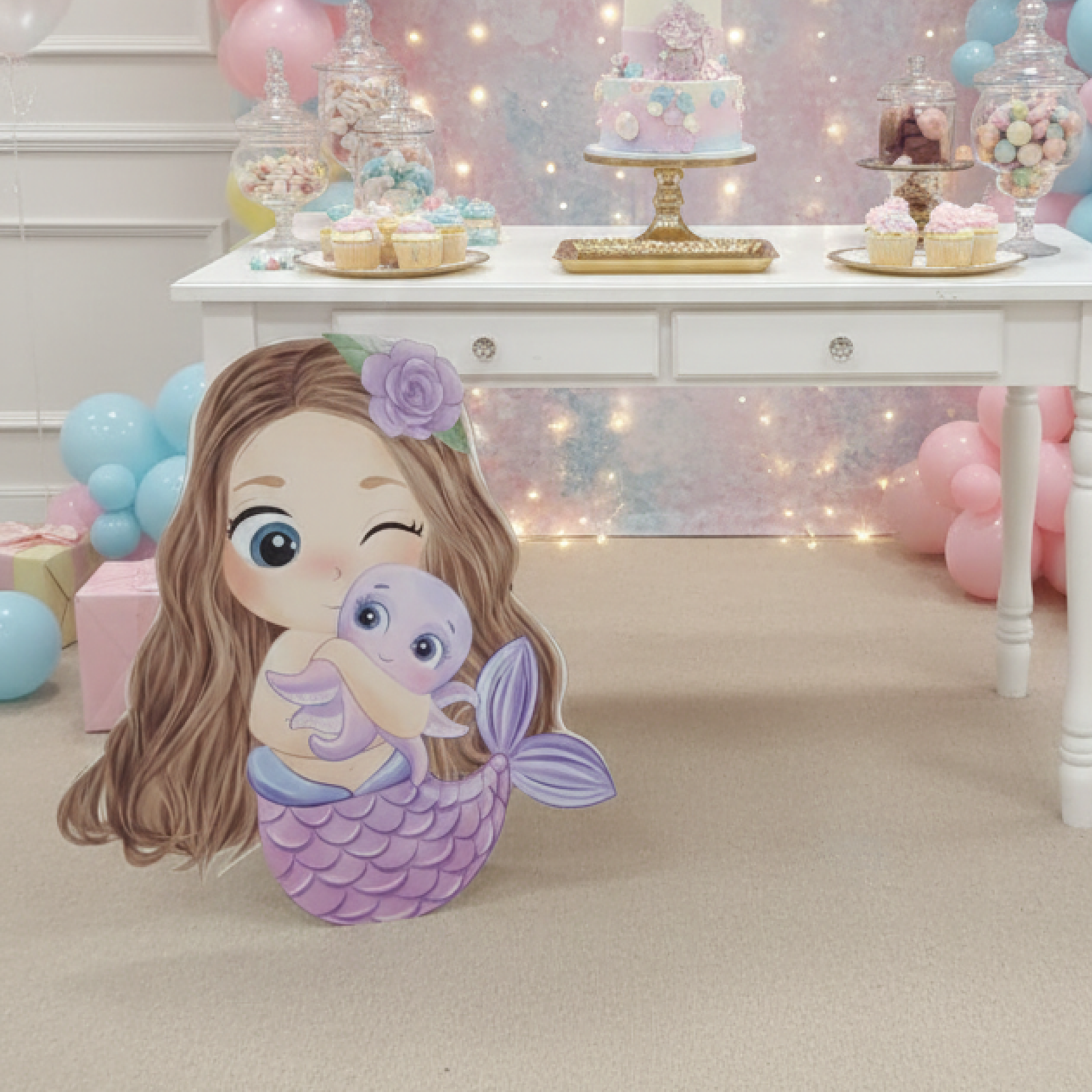 Cute Mermaid Baby Character Cutout for Under-the-Sea Parties - Image 5