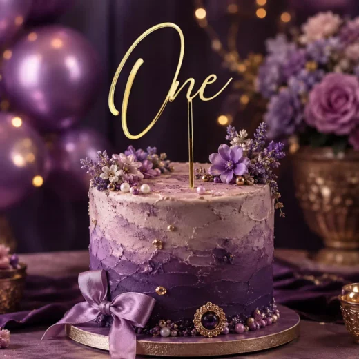 Number One Gold Glitter Topper – Custom Gold Cake Topper UAE