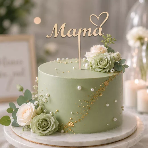 Mama Gold Script Topper – Custom Gold Cake Topper UAE