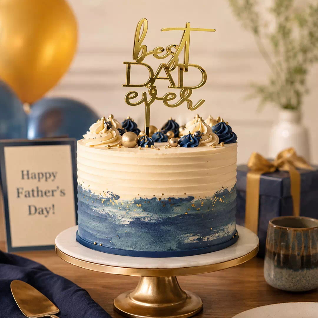 Best Dad Ever Gold Script Topper – Custom Gold Cake Topper UAE - Image 3