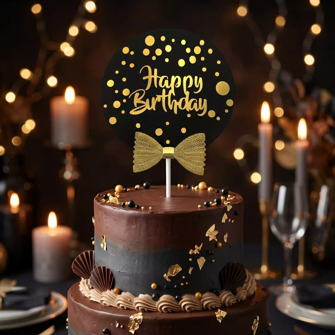 Gold Medallion Cake Topper – Animal Silhouette & Custom Name – Custom Gold Cake Topper UAE - Image 2
