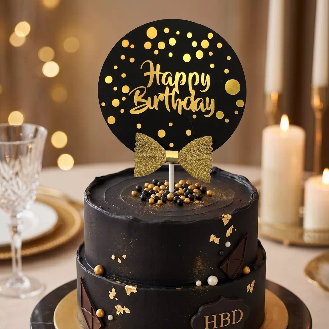Gold Medallion Cake Topper – Animal Silhouette & Custom Name – Custom Gold Cake Topper UAE - Image 3