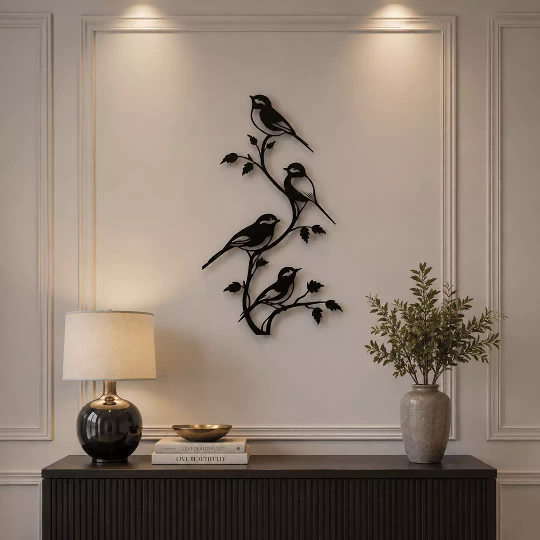 Black Flying Birds Hanging Wall Decoration Set - Image 3