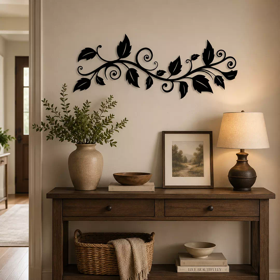 Black Botanical Vine Hanging Wall Decoration - Image 2