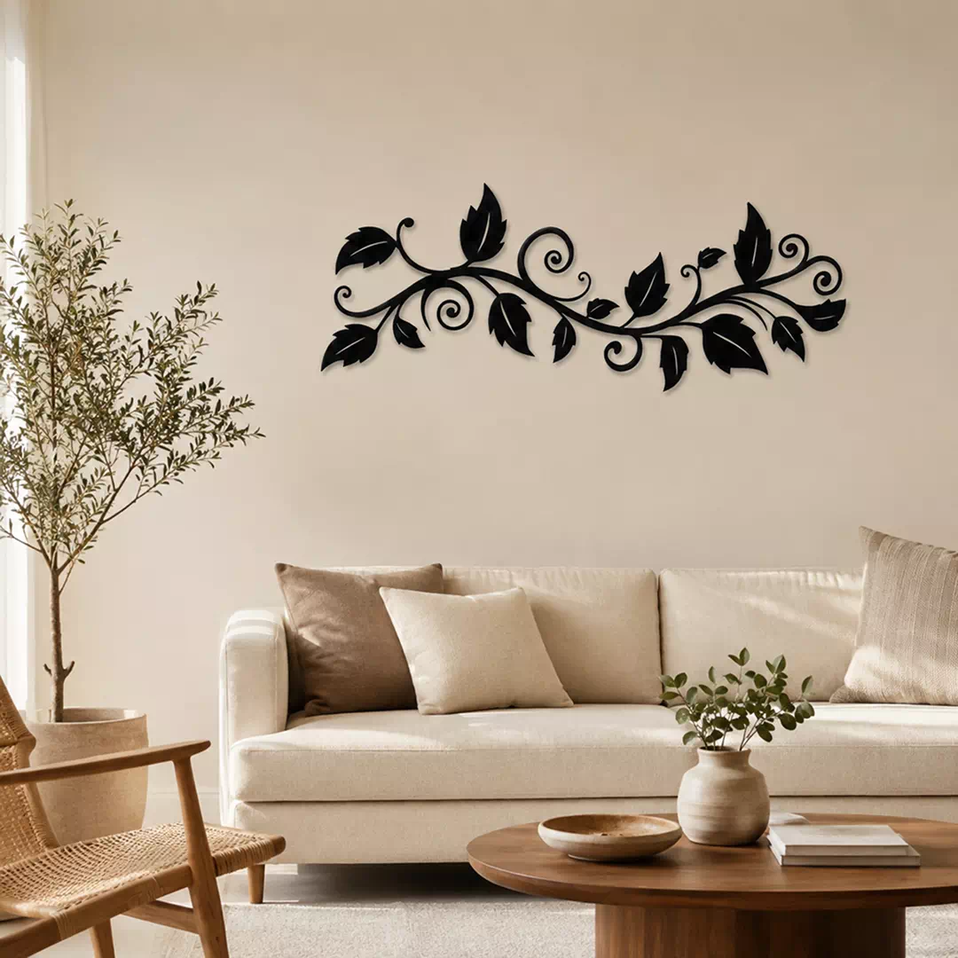 Black Botanical Vine Hanging Wall Decoration - Image 4