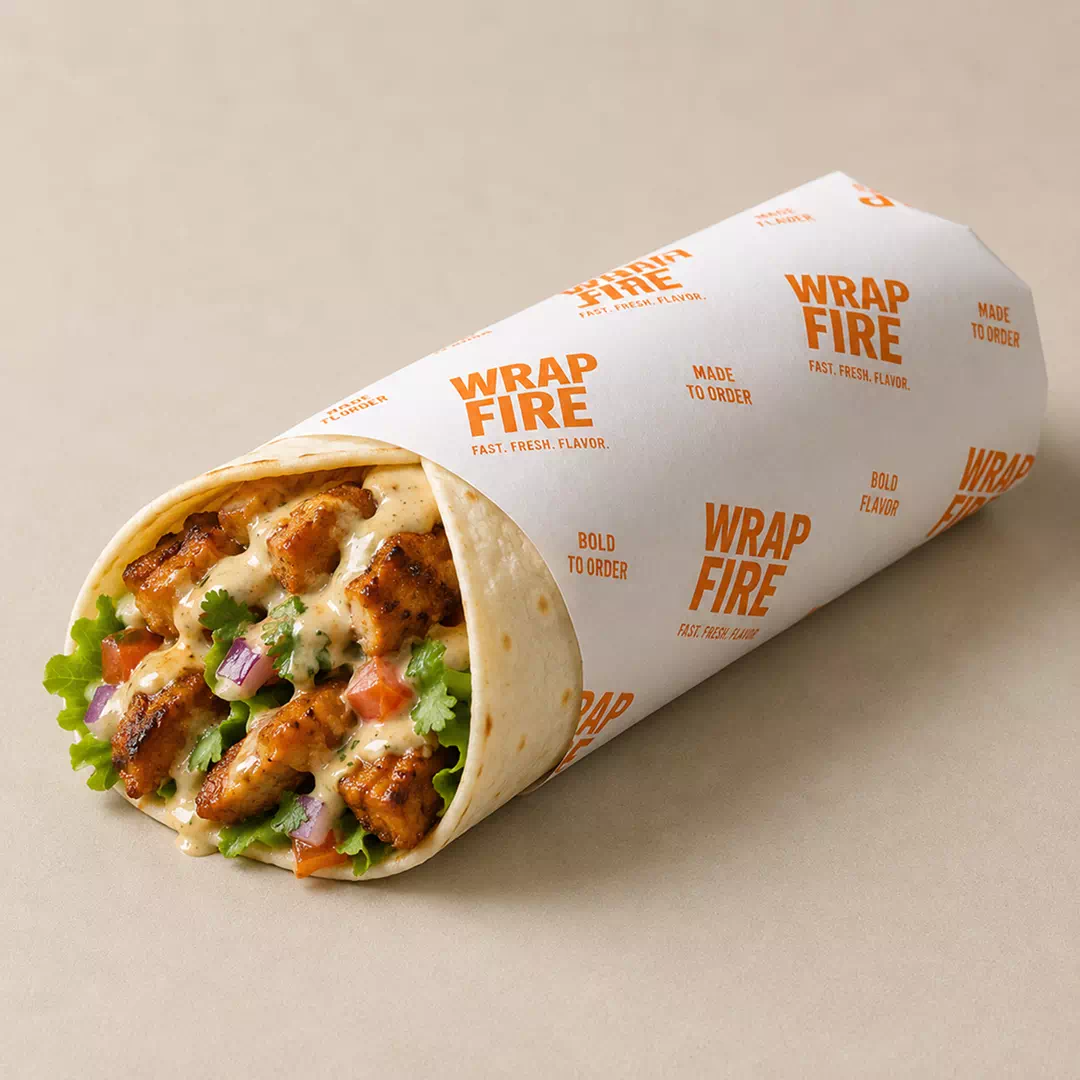 Branded Wrap Fire Sandwich Paper – Custom Branded Food Wrap Paper UAE - Image 2
