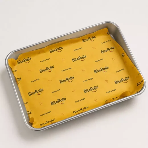 Branded Yellow Food Wrap Paper – Custom Branded Food Wrap Paper UAE