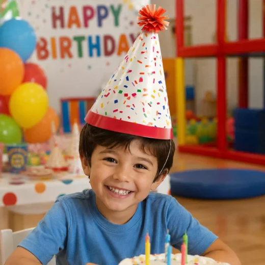 Blue Red Polka Dot Party Hat – Custom Printed Birthday Party Hats UAE