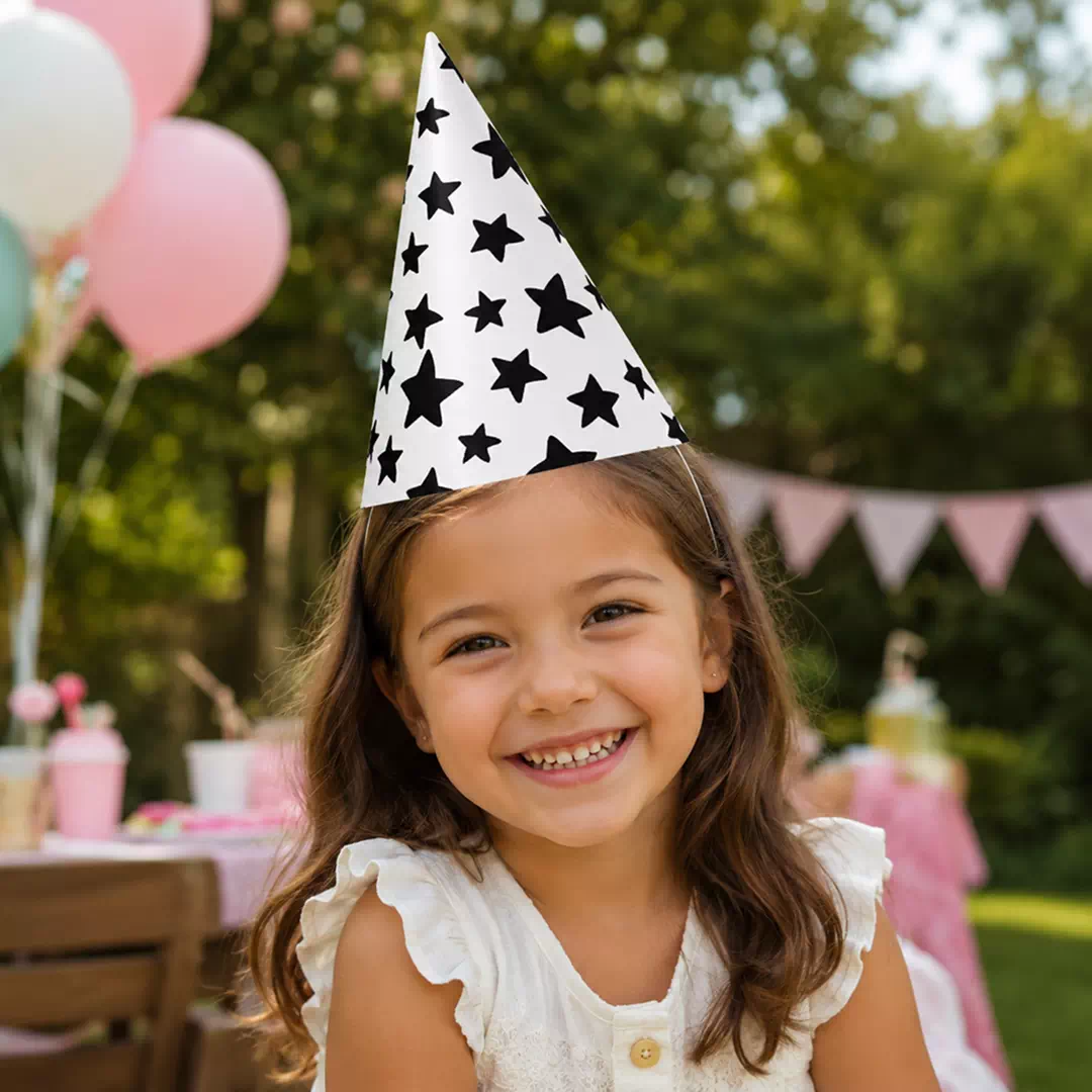 Black Gold Star Party Hat – Custom Printed Birthday Party Hats UAE - Image 4
