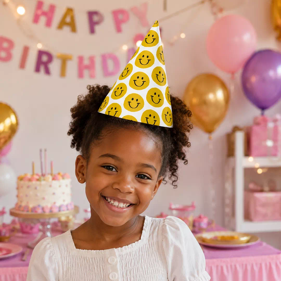 Yellow Gold Star Party Hat – Custom Printed Birthday Party Hats UAE - Image 2