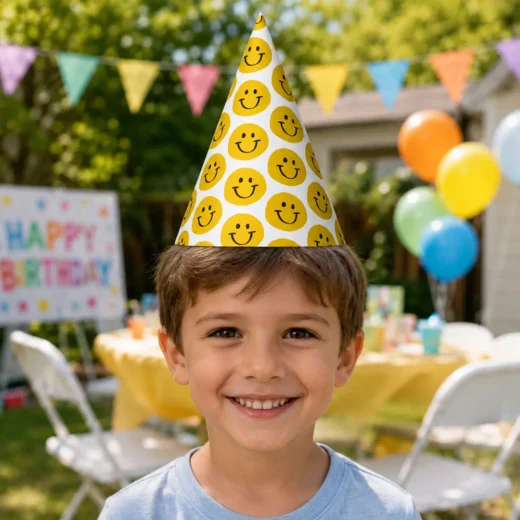 Yellow Gold Star Party Hat – Custom Printed Birthday Party Hats UAE