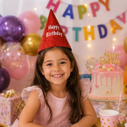 Black Happy Birthday Party Hat – Custom Printed Birthday Party Hats UAE