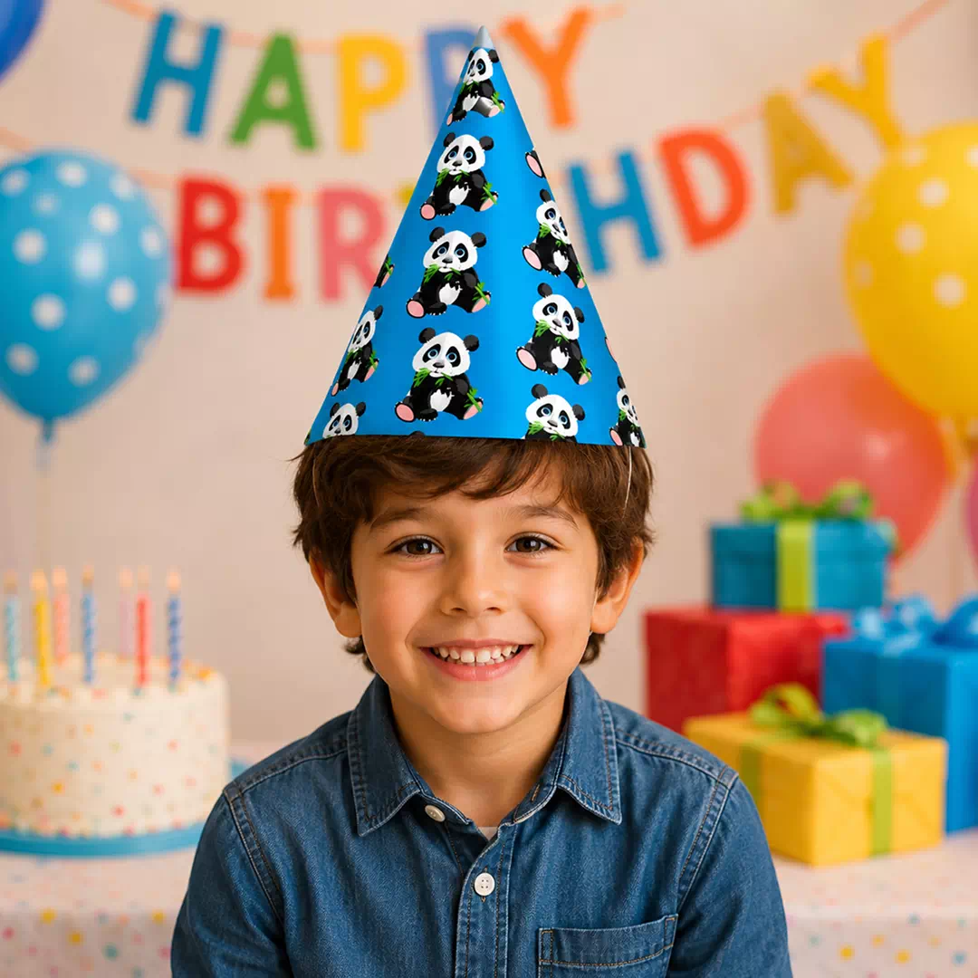 Paw Print Blue Party Hat – Custom Printed Birthday Party Hats UAE - Image 2