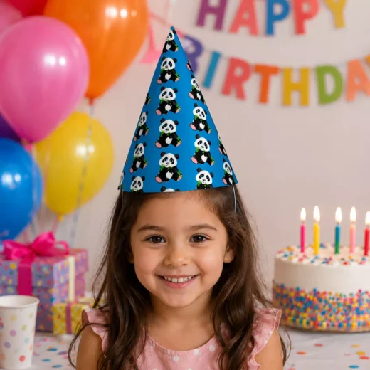 Paw Print Blue Party Hat – Custom Printed Birthday Party Hats UAE