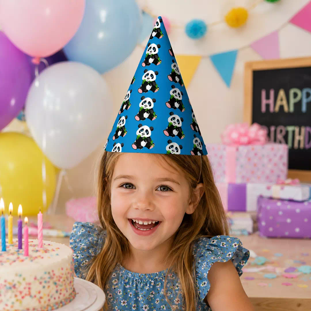 Paw Print Blue Party Hat – Custom Printed Birthday Party Hats UAE - Image 4