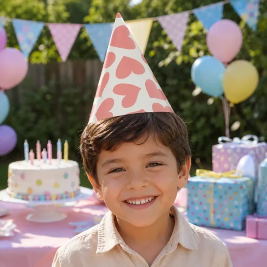 Pink White Polka Dot Party Hat – Custom Printed Birthday Party Hats UAE