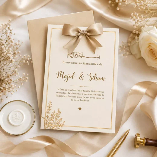 Arched Gold Vine Wedding Invitation – Luxury Custom Wedding Invitations UAE