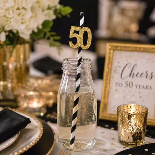 Milestone Birthday Number Straw Toppers – Custom Printed Drink Toppers UAE