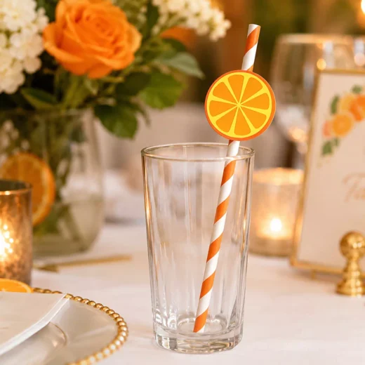 Orange Slice Straw Toppers – Custom Printed Drink Toppers UAE