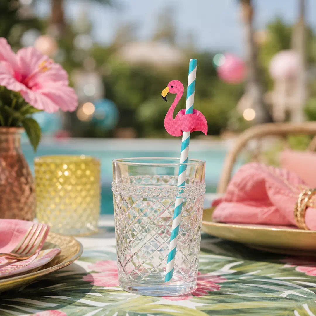 Flamingo Straw Toppers – Custom Printed Drink Toppers UAE - Image 2